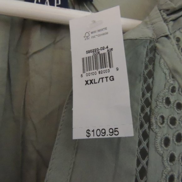 GAP dress, with lining, sage green XXL, english embroderies, NEW - Picture 3 of 8